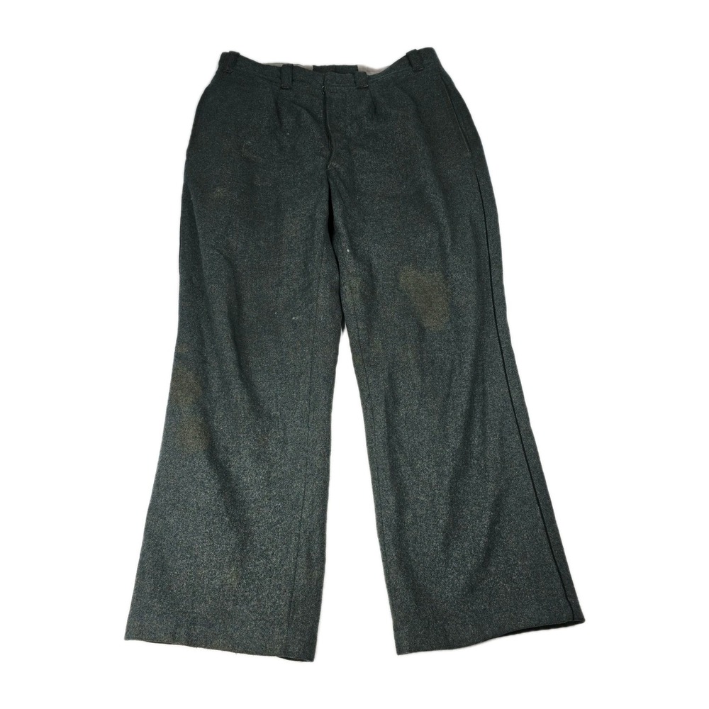 Vintage‎ Mens Dark Gray Wool Blend Trousers Pants Size 76 42 Workwear Casual